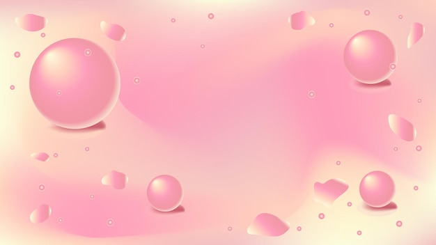 Abstract pink powder background with gradient, 3 D sphere, circle and abstract spots