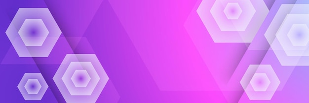 Modello di progettazione banner poligono colorato viola astratto rosa banner web tech colorato con sfondo di forme geometriche e colori sfumati sfondo di presentazione del modello di banner di progettazione grafica vettoriale