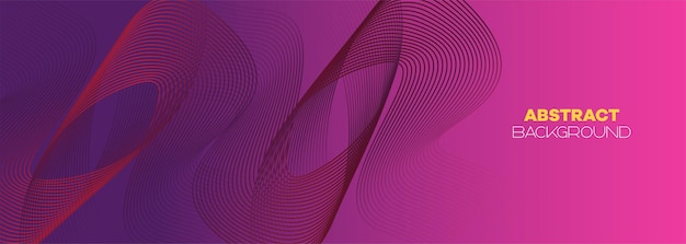 Абстрактный розовый фиолетовый и фиолетовой градиент волновой линии фон оранжево-красный гладкий скоростной волновой баннер