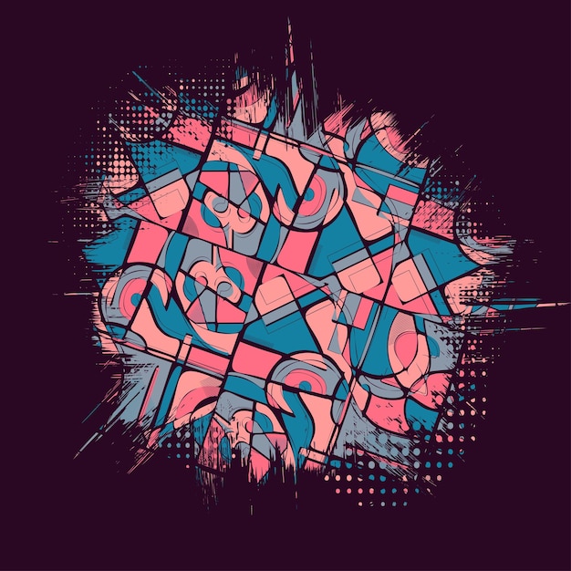 Vector abstract pink splash grunge colorful background