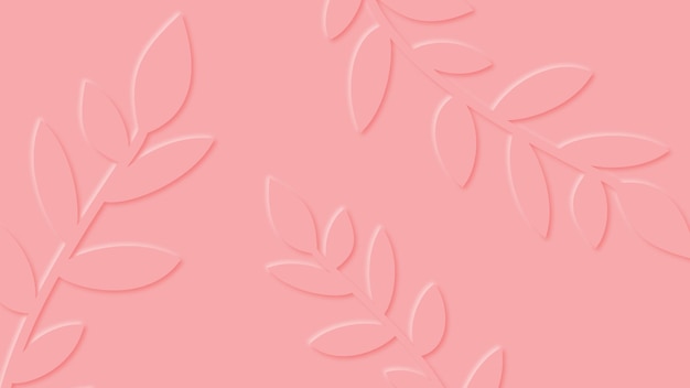 Vector abstract pink spring background 3d effect design of branches and flowers