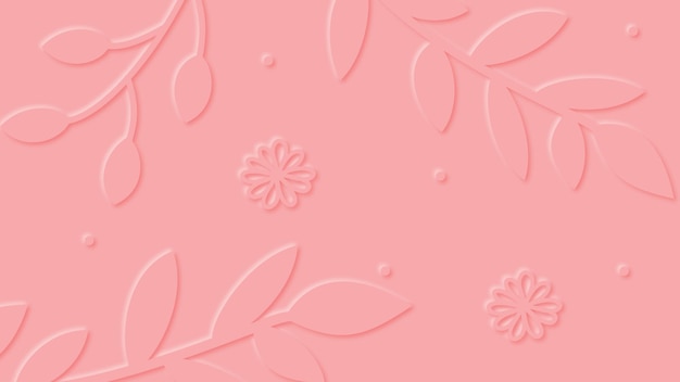 Abstract pink spring background 3d effect design of branches and flowers