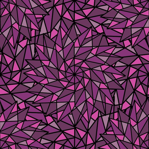 Abstract pink vector seamless background with complex geometric stars in the form of a kaleidoscope