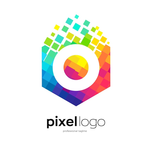 Vettore design del logo pixel astratto