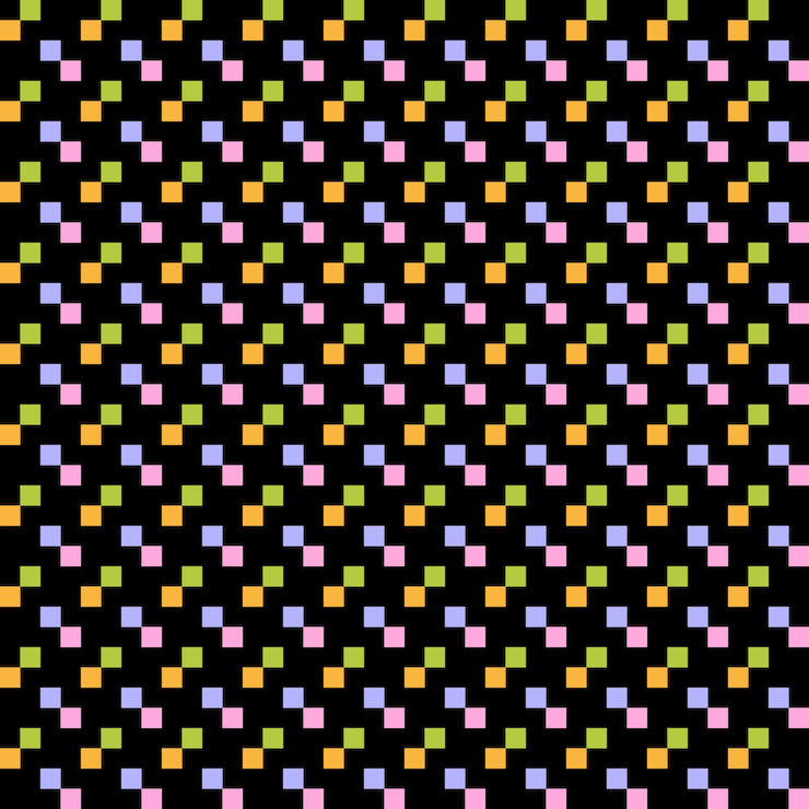 Vector abstract pixel seamless pattern in vibrant colors
