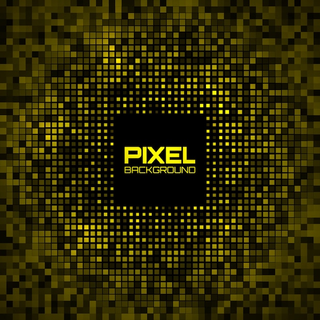 Pixel astratto giallo brillante bagliore sfondo. illustrazione.