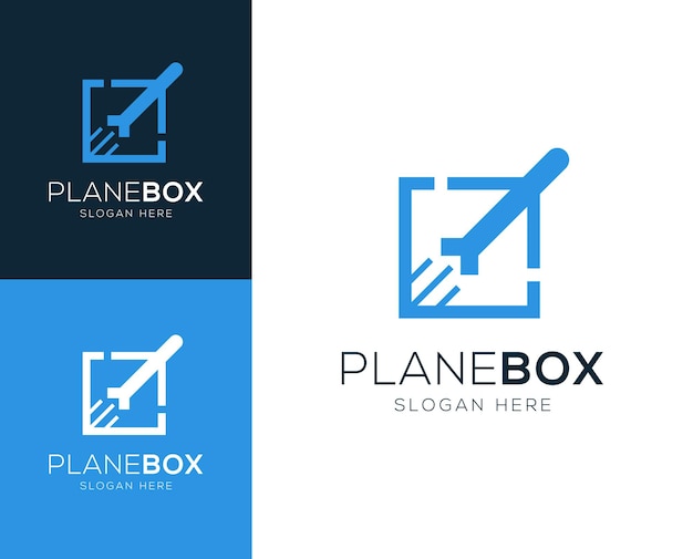 Abstract Plane Box logo design vector illustration