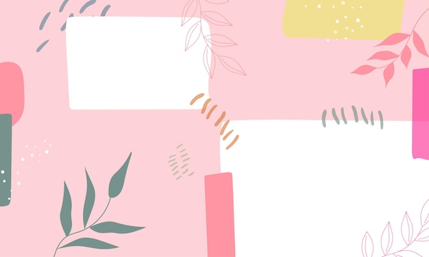 Free Vector  Hand-drawn flat design aesthetic pink desktop organizer  wallpaper