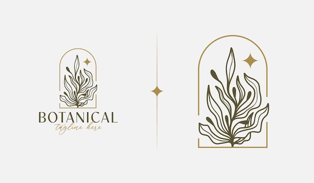 Abstract Plant Botanical Flower Line Art Line Drawing Universal creative premium symbol Vector illustration Creative Minimal design template