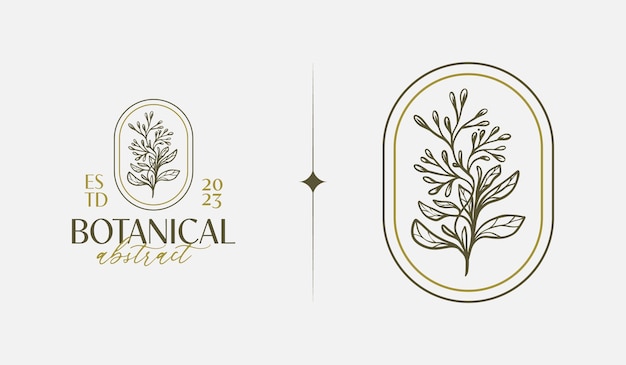 Abstract Plant Botanical Flower Line Art Line Drawing Universal creative premium symbol Vector illustration Creative Minimal design template