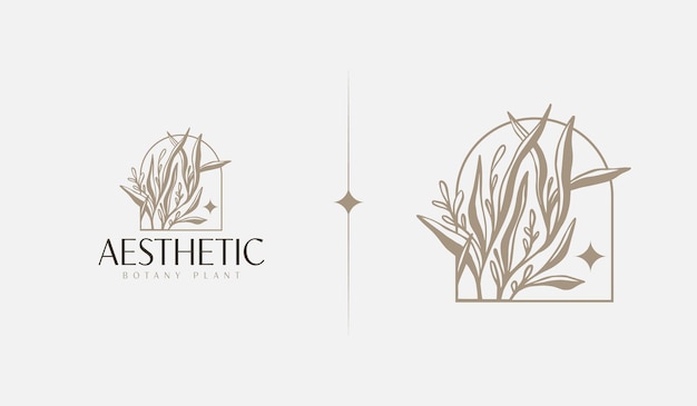 Abstract Plant Botanical Flower Line Art Line Drawing Universal creative premium symbol Vector illustration Creative Minimal design template