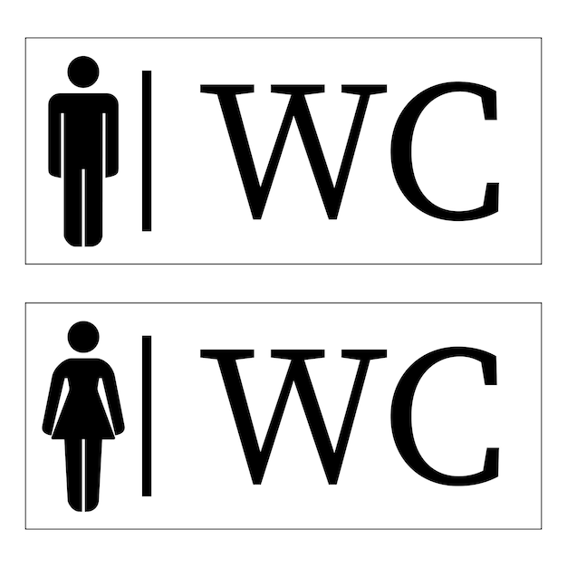 Abstract plaques, male and female toilet - vector illustration