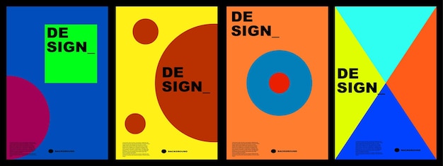 Abstract platte achtergrond set voor banner poster sjabloon ontwerp flyer brochure enz