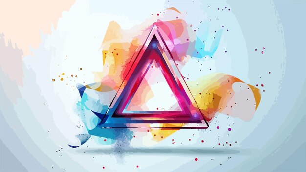 Abstract Play Button on Triangular Banner Copy for Creative Projects
