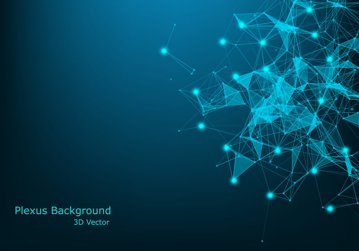 Vector abstract plexus background with connected lines and dots. plexus geometric effect. big data complex with compounds. lines plexus, minimal array. digital data visualization.
