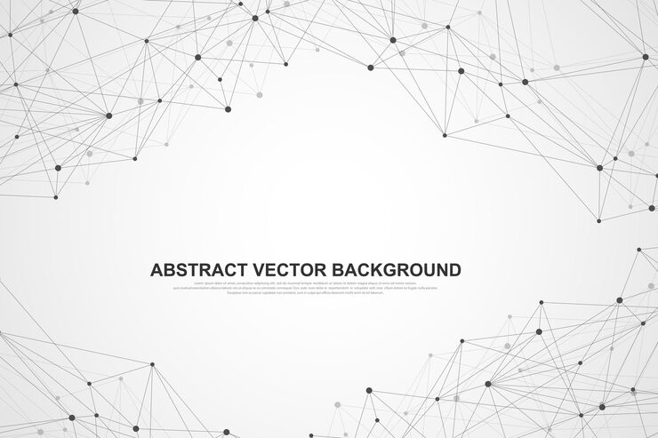 Vector abstract plexus background with connected lines and dots. plexus geometric effect big data with compounds. lines plexus, minimal array. digital data visualization. vector illustration