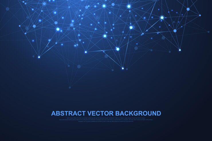 Vector abstract plexus background with connected lines and dots. plexus geometric effect big data with compounds. lines plexus, minimal array. digital data visualization. vector illustration.