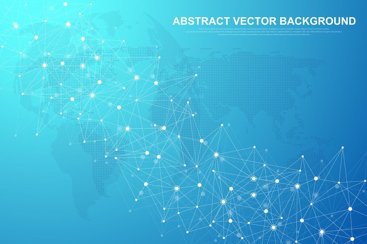 Vector abstract plexus background with connected lines and dots. plexus geometric effect big data with compounds. lines plexus, minimal array. digital data visualization. vector illustration