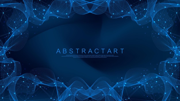 Abstract plexus background with connected lines and dots. Vector illustration