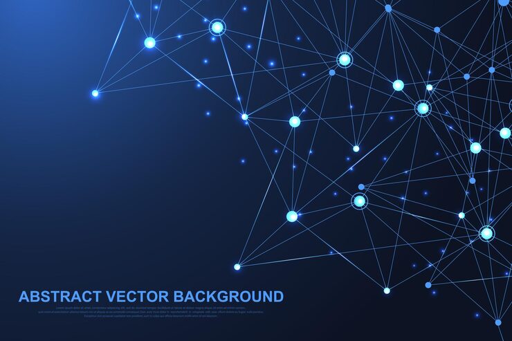 Vector abstract plexus background with connected lines and dots wave flow plexus geometric effect big data with compounds lines plexus minimal array digital data visualization vector illustration