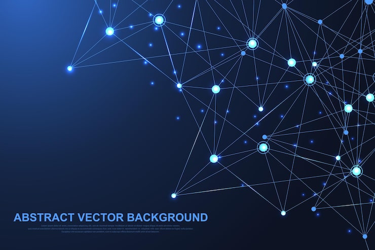 Vector abstract plexus background with connected lines and dots wave flow plexus geometric effect big data with compounds lines plexus minimal array digital data visualization vector illustration