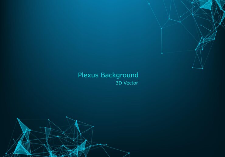 Vector abstract plexus background with connected lines and dots wave flow plexus geometric effect big data with compounds lines plexus minimal array digital data visualization vector illustration