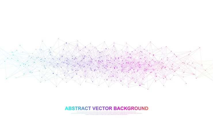 Vector abstract plexus background with connected lines and dots. wave flow. plexus geometric effect big data with compounds. lines plexus, minimal array. digital data visualization. 