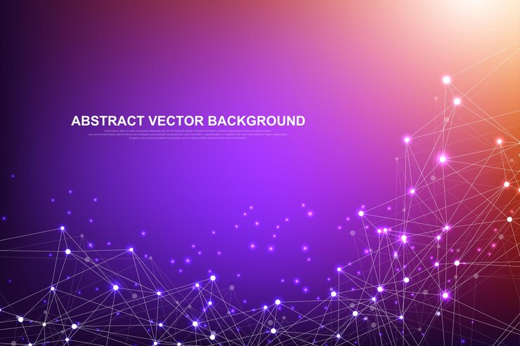 Vector abstract plexus background with connected lines and dots wave flow plexus geometric effect big data