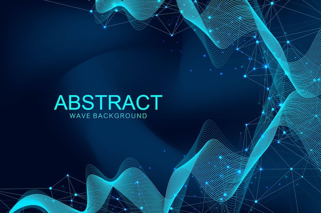 Abstract plexus background with connected lines and dots wave flow plexus geometric effect big data ...