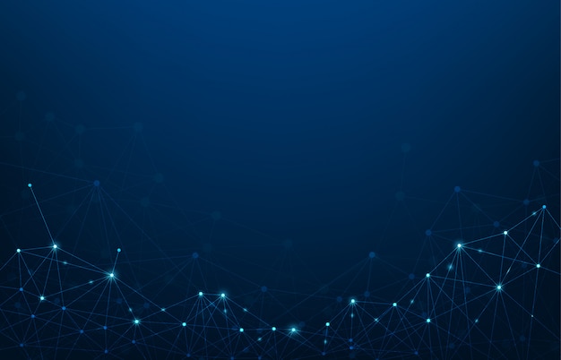 abstract plexus technology futuristic network with contrast level on gradient blue background