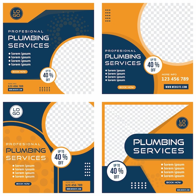 Abstract plumbing services templates