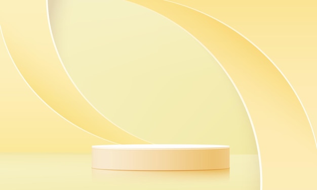 abstract podium yellow background