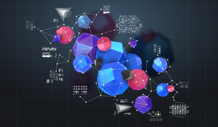 Vector abstract poligonal background. 3d render illustration. geometric background with low-poly elements.