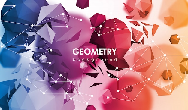 折れ線の抽象的な背景。 3 dレンダリング図。低ポリ要素を持つ幾何学的な背景。