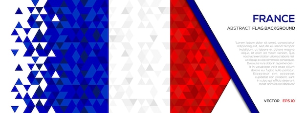 Abstract polygon Geometric Shape background France flag