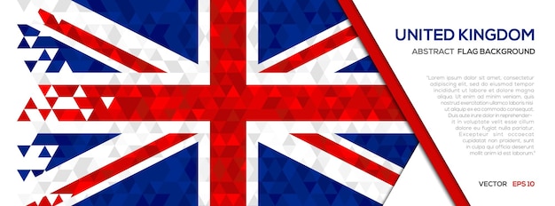 Vector abstract polygon geometric shape background united kingdom flag