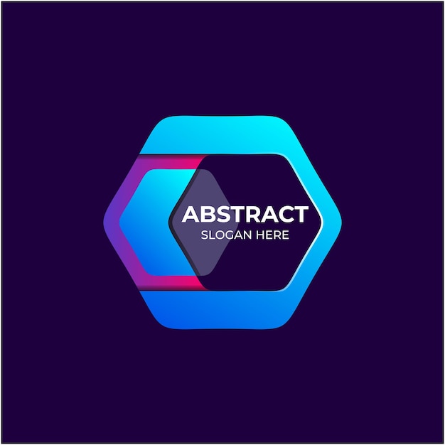 Vector abstract polygon gradient logo template