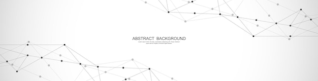 Abstract polygonal background and connecting dots and lines