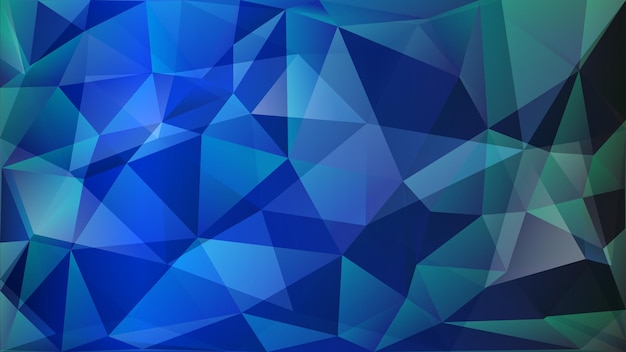 Vector abstract polygonal background of many triangles in blue colors