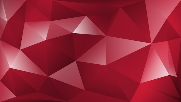 Abstract polygonal background of many triangles in red colors