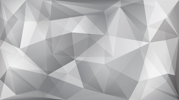 Fondo poligonale astratto di molti triangoli nei colori bianchi e grigi