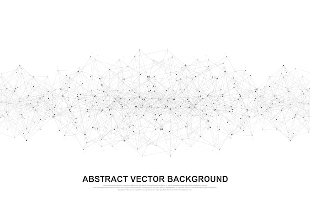 Abstract polygonal background with connected lines and dots Minimal molecular texture Plexus Vector