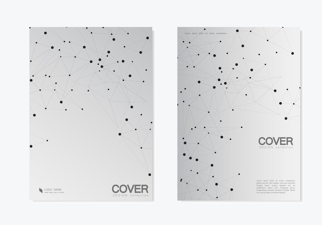 Abstract polygonal background with connected lines and dots. modern  templates cover design