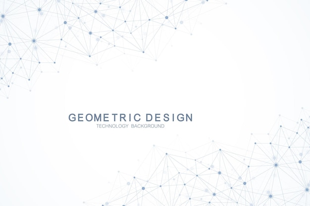 Abstract polygonal background with connected lines and dots