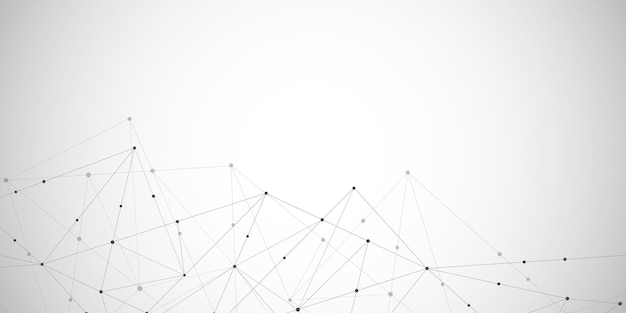 Vector abstract polygonal background with connecting dots and lines global network connection digital