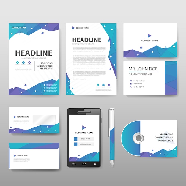 Abstract Polygonal corporate identity template