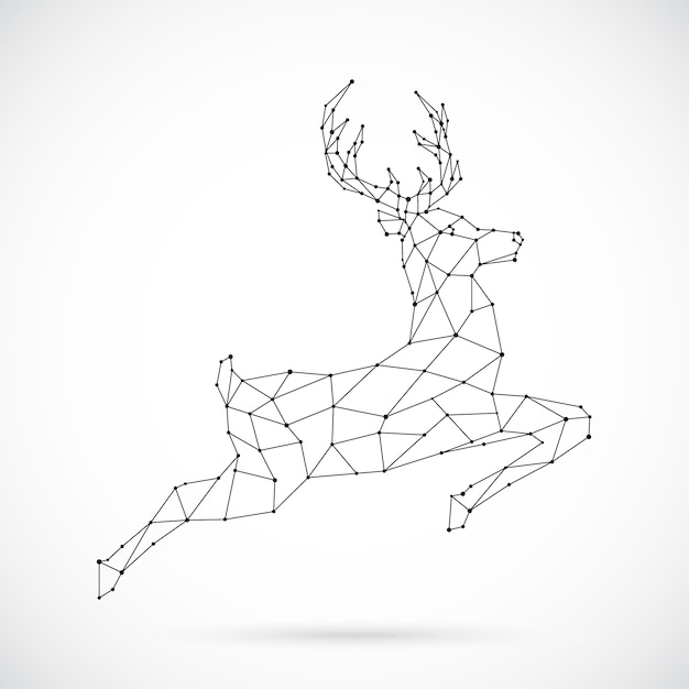 Vector abstract polygonal deer design.