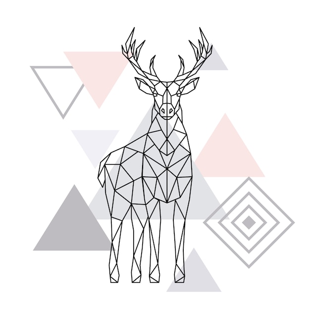 Vector abstract polygonal deer.