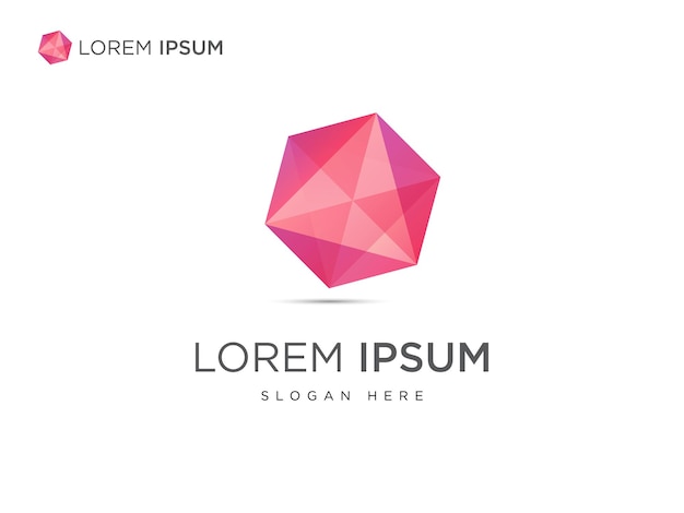 Vector abstract polygonal hexagon logo