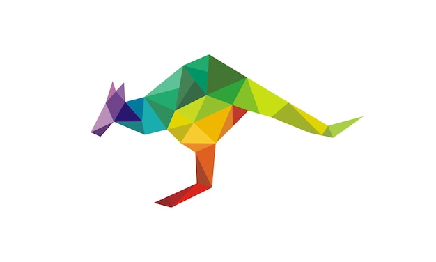 Abstract polygonal kangaroo logo design